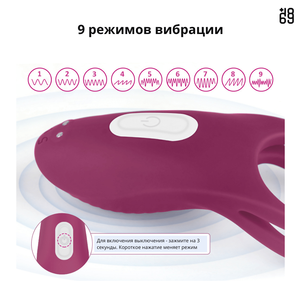 виброкольцо для пар для мужчин стимуляция клитора двойной захват 1