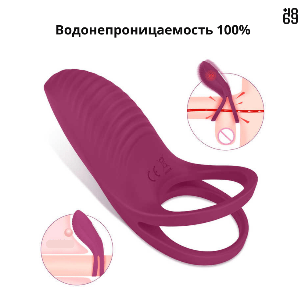 виброкольцо для пар для мужчин стимуляция клитора двойной захват 1