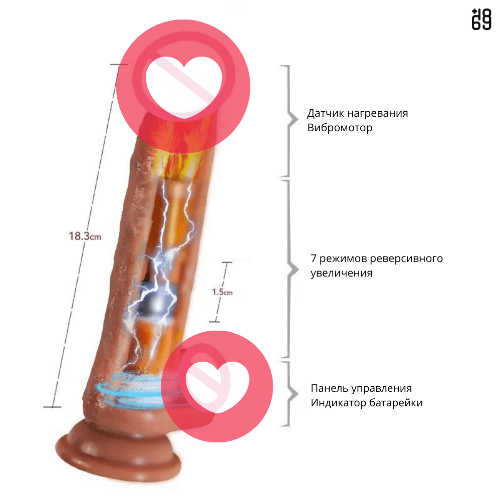 фллоимитатор с подогоревом вибратор удлиняется маструбатор для женщин люкс лакшери член